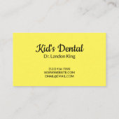 Carte de rendez-vous pour dentiste dentaire (Dos)