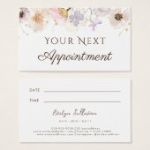 Carte de rendez-vous pour fleurs séchées (Devant & derrière)