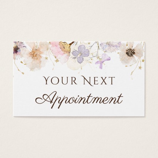 Carte de rendez-vous pour fleurs séchées (Devant)