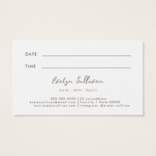 Carte de rendez-vous pour fleurs séchées (Dos)