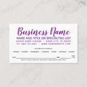 carte de rendez-vous pour les coups de violet et d (Dos)