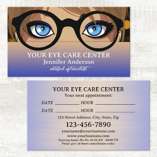 Carte de rendez-vous pour les soins oculaires