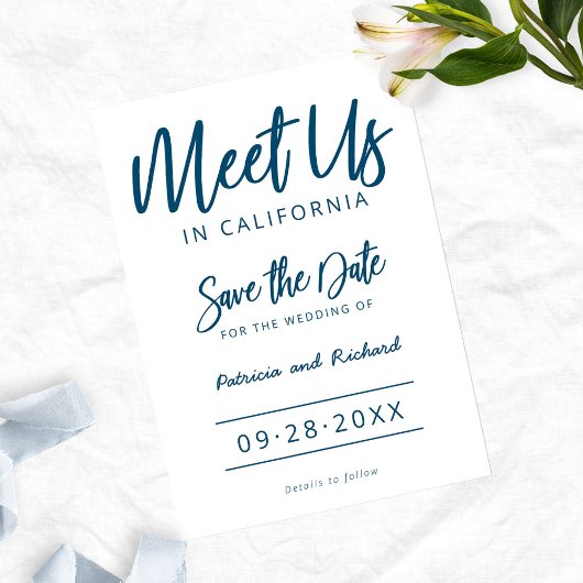Carte de rendez-vous pour mariage de destination à