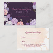 Carte de rendez-vous pour massage de gloire violet (Devant / Derrière)