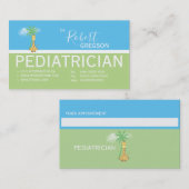 Carte de rendez-vous pour pédiatre de Cute Giraffe (Devant / Derrière)