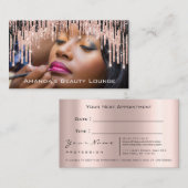 Carte de rendez-vous pour Rose de maquillage photo (Devant / Derrière)