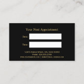 Carte de rendez-vous pour salon de ciseaux dorés (Dos)