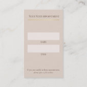 Carte de rendez-vous pour technicienne de cils élé (Dos)