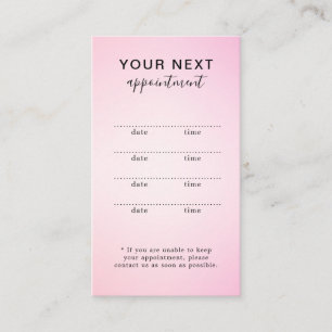 Carte de Rendez-vous pour une Beauté Rose Élégante
