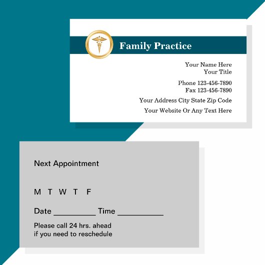 Carte De Rendez-vous Pratique familiale Médicale