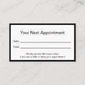 Carte De Rendez-vous Pratique Médicale professionnelle en noir et blanc (Devant)