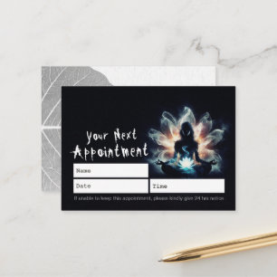 Carte De Rendez-vous Professeur de Yoga Méditation Pose Brume Lumineuse