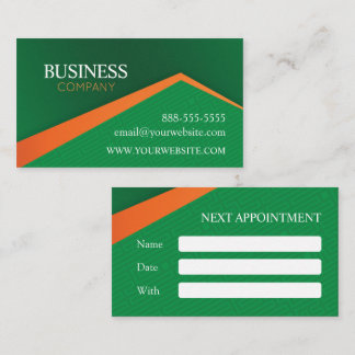 Carte De Rendez-vous Professional Green with Orange Stripe
