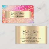 CARTE DE RENDEZ-VOUS PROFESSIONNEL PLANNER MAKEUP ARTISTE OR (Devant / Derrière)