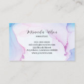 Carte de rendez-vous professionnelle Blue & Pink I (Dos)