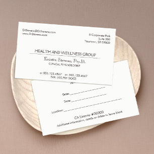 Carte de rendez-vous professionnelle classique sim