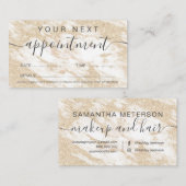 Carte De Rendez-vous Professionnelle de marbre blanche de parties (Devant / Derrière)