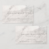 Carte de rendez-vous professionnelle Marbre blanc (Devant / Derrière)