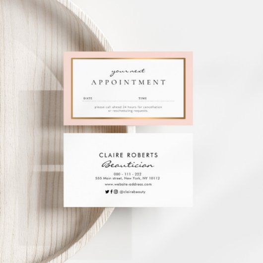 carte de rendez-vous professionnelle moderne blush