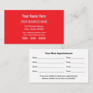 Carte de rendez-vous professionnelle Red Modern