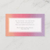 Carte De Rendez-vous Profil d'aquarelle Sherbet Ombre Artist (Dos)