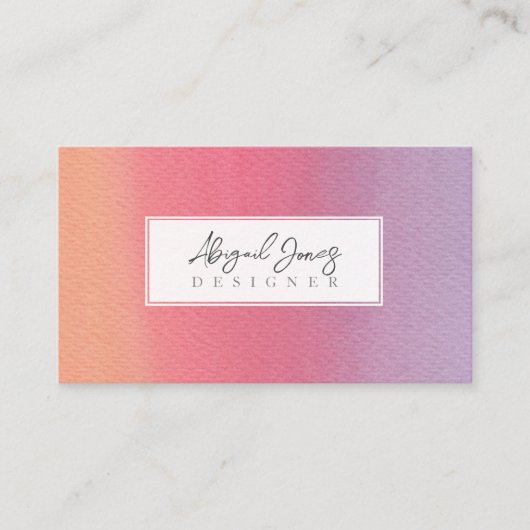 Carte De Rendez-vous Profil d'aquarelle Sherbet Ombre Artist (Devant)