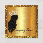 Carte De Rendez-vous Prolongation cheveux Diamond Carré or Parties scin (Devant)