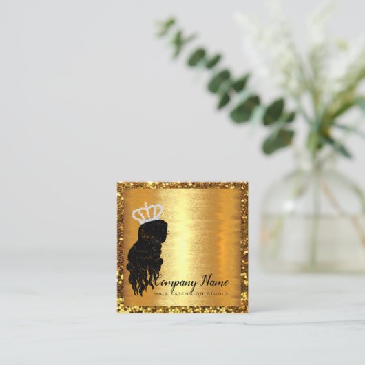 Carte De Rendez-vous Prolongation cheveux Diamond Carré or Parties scin (Debout devant)