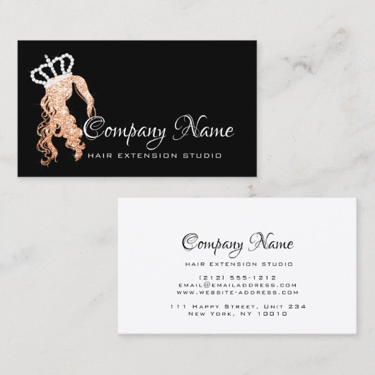 Carte De Rendez-vous Prolongation des cheveux Cuivre Rose Crown Spark S (Devant / Derrière)