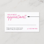 Carte De Rendez-vous Propre Flèche Rose Chaud Minimal Prochain Rendez-v (Devant)