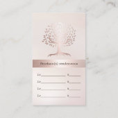 Carte De Rendez-vous Psychologue Blush Rose Gold Tree Nomination (Dos)