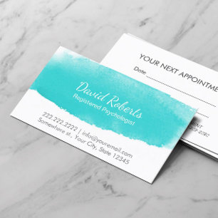 Carte De Rendez-vous Psychologue Conseiller Aquarelle Nomination