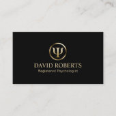 Carte De Rendez-vous Psychologue Conseiller Black & Gold Nomination (Devant)