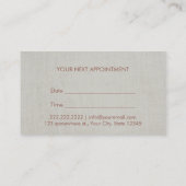 Carte De Rendez-vous Psychologue Conseiller Elegant Linen Nomination (Dos)