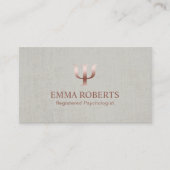 Carte De Rendez-vous Psychologue Conseiller Elegant Linen Nomination (Devant)