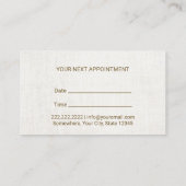 Carte De Rendez-vous Psychologue Conseiller Elegant Linen Nomination (Dos)