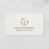 Carte De Rendez-vous Psychologue Conseiller Elegant Linen Nomination (Devant)