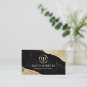 Carte De Rendez-vous Psychologue Conseiller Moderne Marbre Or Agate (Debout devant)