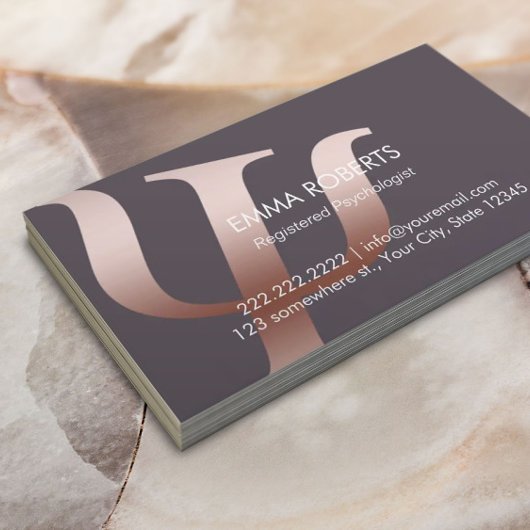 Carte De Rendez-vous Psychologue Rose Gold Symbole Nomination