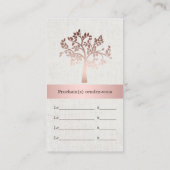 Carte De Rendez-vous Psychologue Rose Gold Tree Linen Nomination (Dos)