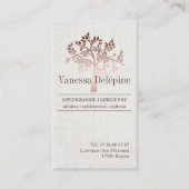 Carte De Rendez-vous Psychologue Rose Gold Tree Linen Nomination (Devant)