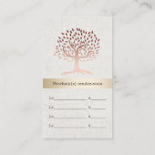 Carte De Rendez-vous Psychologue Rose Gold Tree Nomination élégante (Dos)