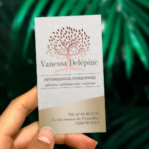 Carte De Rendez-vous Psychologue Rose Gold Tree Nomination élégante
