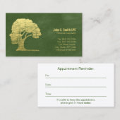 Carte De Rendez-vous Psychologue Vert Nomination d'un conseiller person (Devant / Derrière)