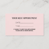 Carte De Rendez-vous QR Code Blush Coiffeur rose Manicuriste (Dos)