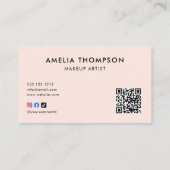 Carte de rendez-vous QR Code de calligraphie rose  (Dos)
