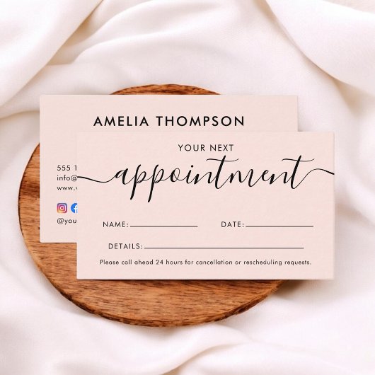 Carte de rendez-vous QR Code de calligraphie rose