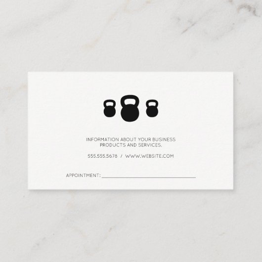 Carte De Rendez-vous Rack Bell Kettle | Formateur personnel (Dos)