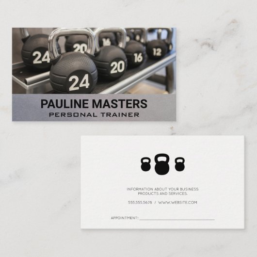 Carte De Rendez-vous Rack Bell Kettle | Formateur personnel (Devant / Derrière)