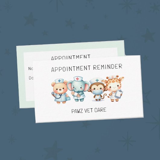 Carte De Rendez-vous Rappel de nomination à l'hôpital vétérinaire pour